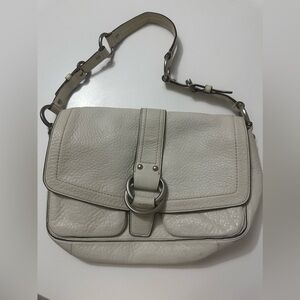 Coach White Pebble Leather Satchel